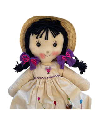 Muñeca de manta bordada (mediana)