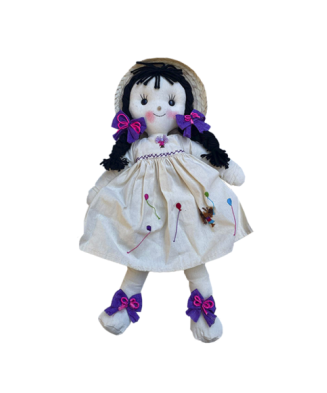 Muñeca de manta bordada (mediana)