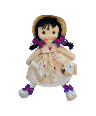 Muñeca de manta bordada (mediana)